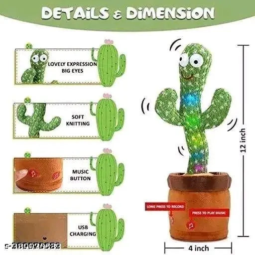 Krishiv Rechargeable Dancing Cactus Talking Baby Toys for Kids