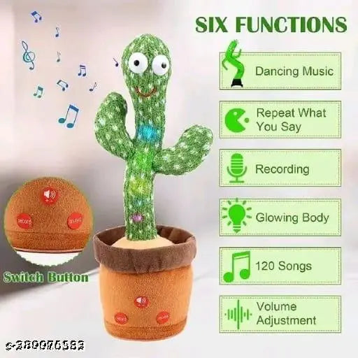 Krishiv Rechargeable Dancing Cactus Talking Baby Toys for Kids